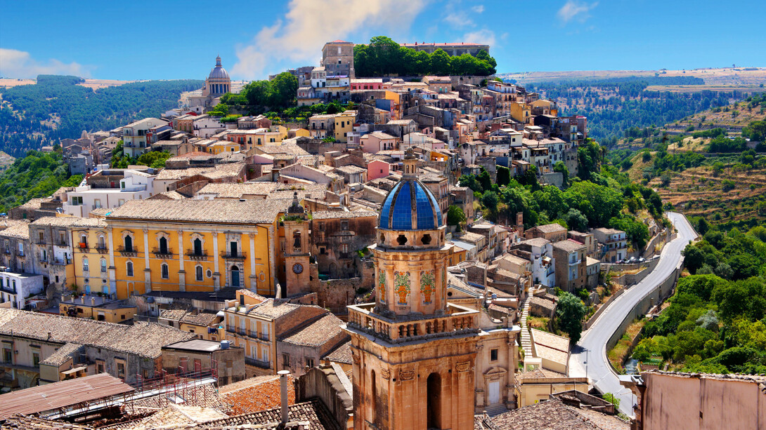 Vista panorámica de la región de Mezzoggiorno al sur de Italia