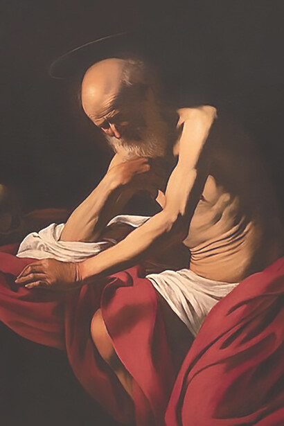 Saint Jerome in Meditation, by Michelangelo Merisi da Caravaggio