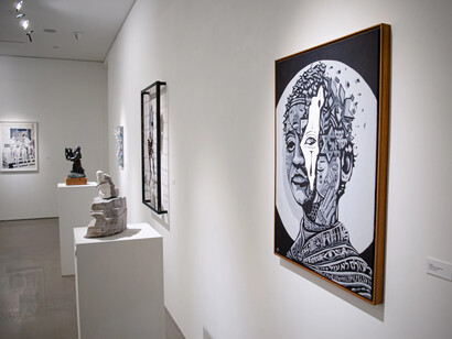 Various artists, Resilience and reflection an artistic response to October 7th, exhibition view. Courtesy of David Benrimon Fine Art Gallery