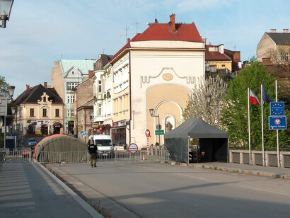 Closed border crossing in Cieszyn, Poland