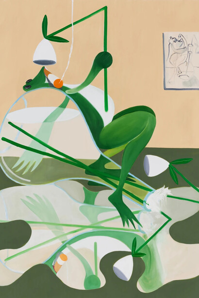 Keith Boadwee, Rorschach test (putty green/buff white), 2024. Courtesy of Anton Kern Gallery