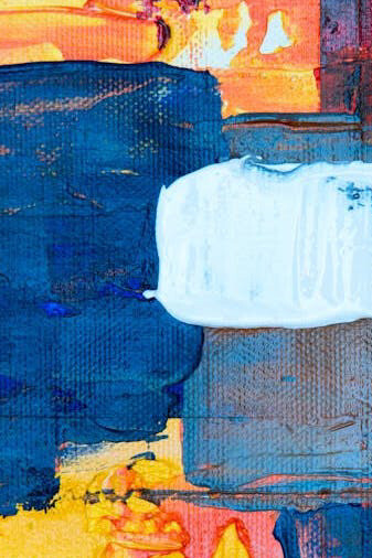 Multicoloured abstract painting by Steve Johnson, capturing complexity, abstracting the essence of human connection