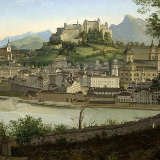 Franz Xaver Mandl, View of Salzburg (detail), 1835. Courtesy of DomQuartier Museum