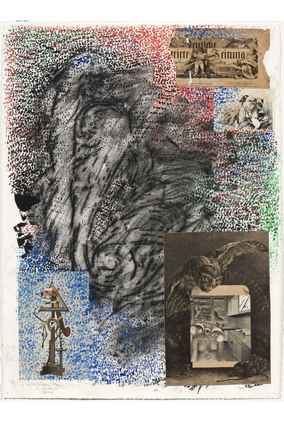 Robert Hudson
Owl
2018
acrylic, charcoal, and collage on paper
30 x 22 inches
