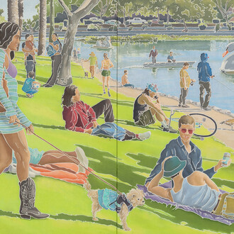 Adam de Boer, Sunday at Echo park lake (detail), 2025. Courtesy of Jane Lombard Gallery