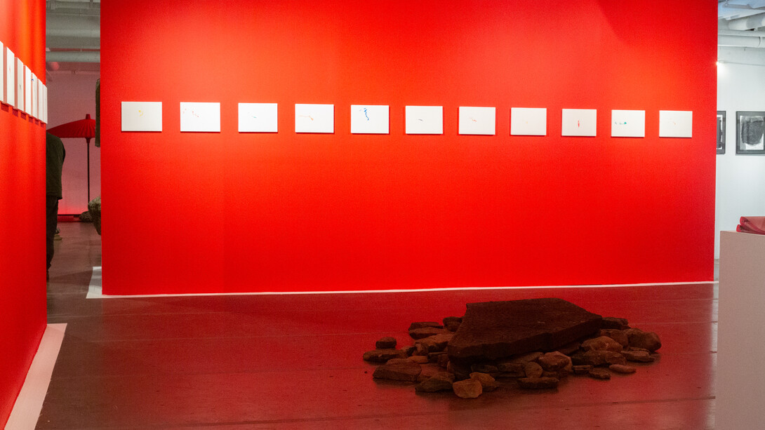 Ken Hiratsuka and Ken Hamazaki, Red rock, exhibition view. Courtesy of the Bishop Gallery