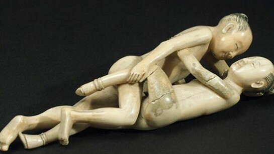 Intimate Worlds Ivory okimono of copulating couple, China, late 19th century © Science Museum-Science & Society Picture Library