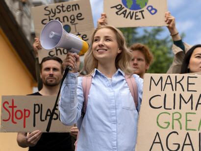 A demonstration for fighting against climate change