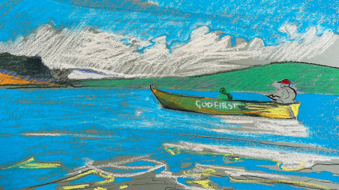 James Vaulkhard, God first boat trip, 2024. Courtesy of Guerin Projects