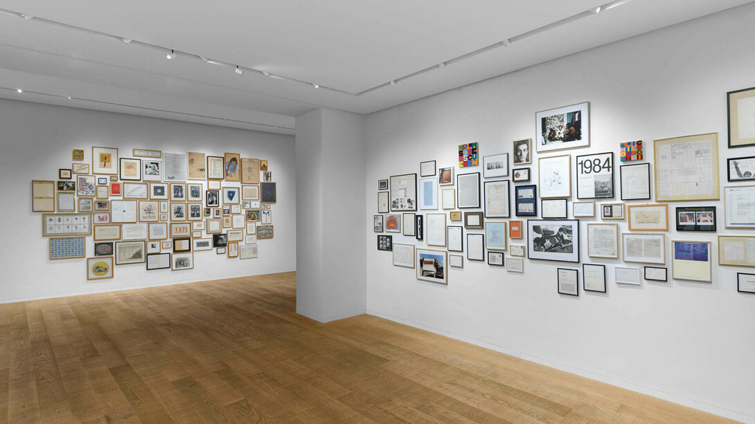 Alighiero Boetti, Cabinet de curiosités, exhibition view. Courtesy of Tornabuoni Arte