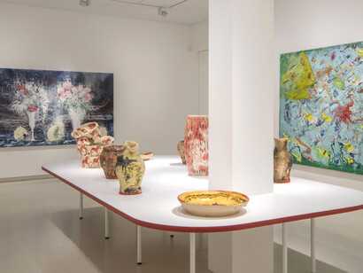 Miquel Barceló, Flores, peces, toros, exhibition view. Courtesy of Galería Elvira González