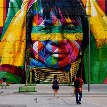 Mural del artista Kobra, Rio de Janeiro, Brasil