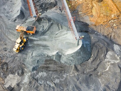 A construction crew working to lay the foundation for an underground coal gasification line