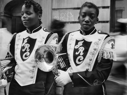 Dawoud Bey, Two girls from a marching band, Harlem, NY, 1990. Courtesy of Denver Art Museum