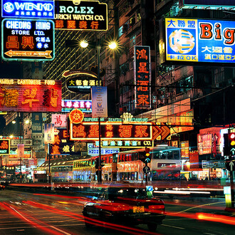 Keith Macgregor, Nathan rd at night (detail), Hong Kong 1999. Courtesy of Blue Lotus Gallery