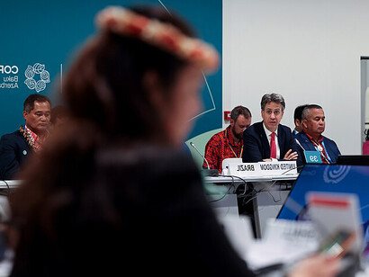 Secretary of State for Energy Security and Net Zero Ed Miliband speaks at the High Ambition Coalition event at COP29, Baku, Azerbaijan