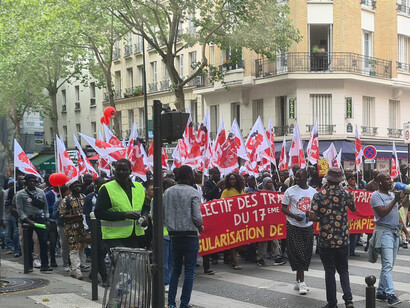 Batignolles avenue de Clichy manif sans papiers, 1 juillet 2023
