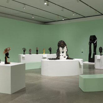 Leilah Babirye, Embaga ya Naki ne Naki (Wedding of Naki and Naki), exhibition view. Courtesy of ICA Boston
