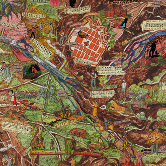 Joyce Kozloff, Sing-along American history: war and race (detail), 2004. Courtesy of Brooklyn Museum