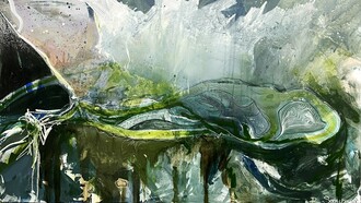 "Cronos 1", de la serie "Luz de lunas", 100x175 cms, técnica mixta sobre lienzo, Rebeca Segura