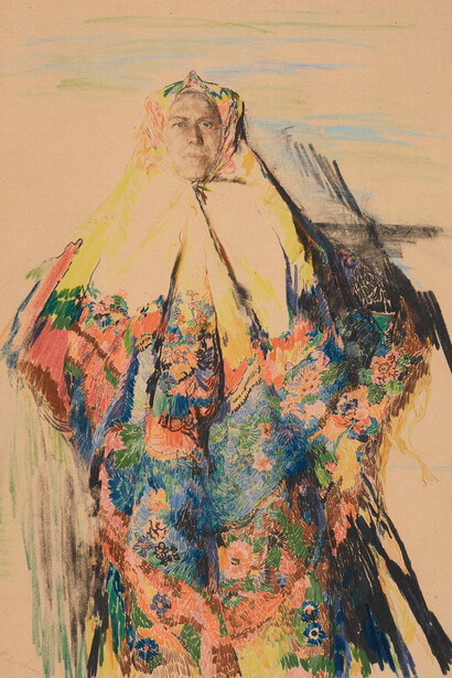 F.A. Malyavin, A peasant woman, late XIX – early XX century. Courtesy of New Tretyakov Gallery