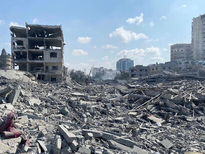 Destruction trial left by the October 2023 attacks on Gaza