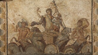 Mosaico dell'Epifania di Dioniso, proveniente dalla Villa di Dioniso (II secolo d.C.) a Dion, in Grecia. Ora al Museo Archeologico di Dion