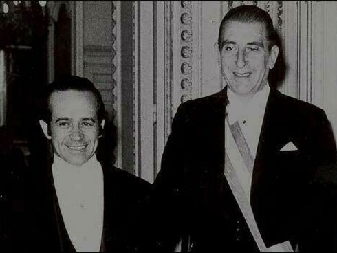 Eduardo Frei Montalva (a la derecha), presidente de la República entre 1964 y 1970, junto a Andrés Zaldívar