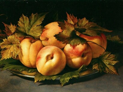 Ambrogio Figino, natura morta con pesche, 1590