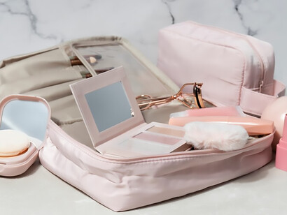 Transform your beauty arsenal with must-have makeup, skincare, and cosmetics neatly packed in a sophisticated vanity case, ensuring effortless elegance wherever you go