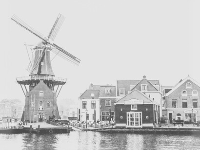 Windmills in the developed region of the Netherlands