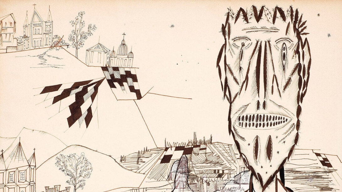 Lancelot Ribeiro, Landscape (townscape and figure), 1965. Courtesy of Ben Uri Museum