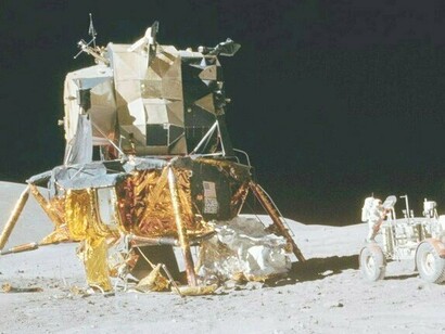 Il Modulo Lunare (LM) e il rover della missione Apollo 17. (Credit: NASA)
