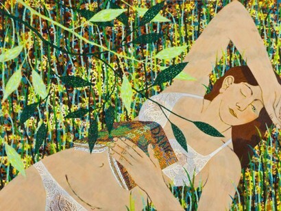 Benjamin Degen, Dapple, 2013, Oil on linen over panel, 36 x 54 in. Courtesy: Susan Inglett Gallery, NYC.
