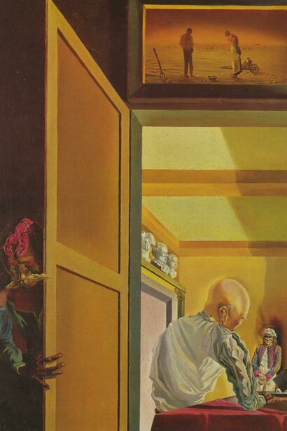 Salvador Dalì, Gala e l'Angelus di Millet precedente l'arrivo imminente degli anamorfosi conici,1933