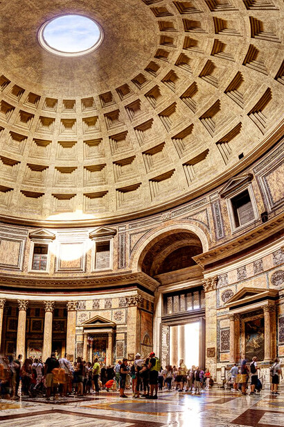The Pantheon is a former Roman temple and, since AD 609, a Catholic church in Rome, Italy