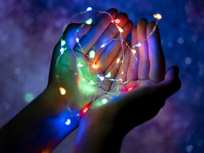 Life flickers on our hands, as bustling fireflies