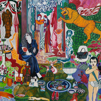 Rekha Rodwittiya, Home is wherever you are (detail), 2026. Courtesy of Sakshi Gallery