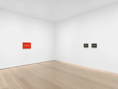 On Kawara, Date paintings, exhibition view. Courtesy of David Zwirner