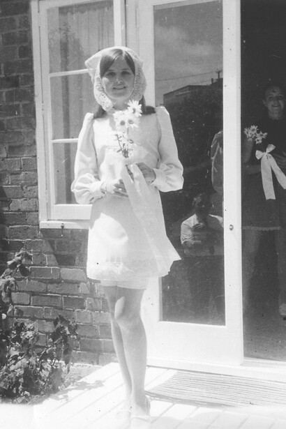 A bride in miniskirt in 1968