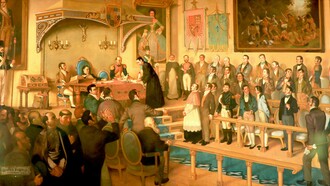 Doscientos años después, América Latina continúa fragmentada e impactada por profundas desigualdades sociales y complejas tensiones geopolíticas. “Firma del Acta de Independencia” (1821), Luis Vergara Ahumada