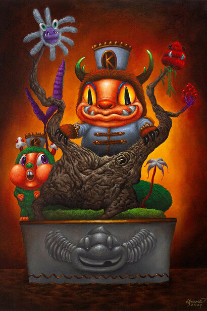 Mr. Kreme, Tempered bonsai, 2024. Courtesy of Thinkspace Projects Gallery