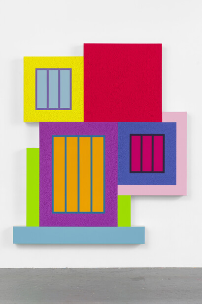 Peter Halley, False front, 2024. Courtesy of Berggruen Gallery