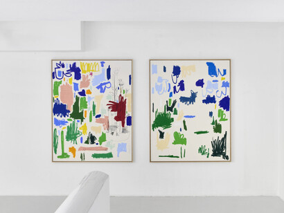 Andi Fischer, Enorm viele vögel fliegen, exhibition view. Courtesy of Sies + Höke