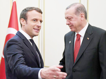 Emmanuel Macron and Recep Tayyip Erdogan