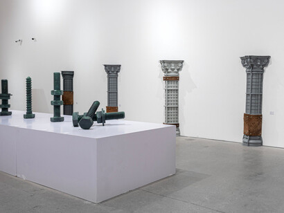 Zeinab Alhashemi, Metempsychosis the soul’s journey through material, exhibition view. Courtesy of Leila Heller Gallery