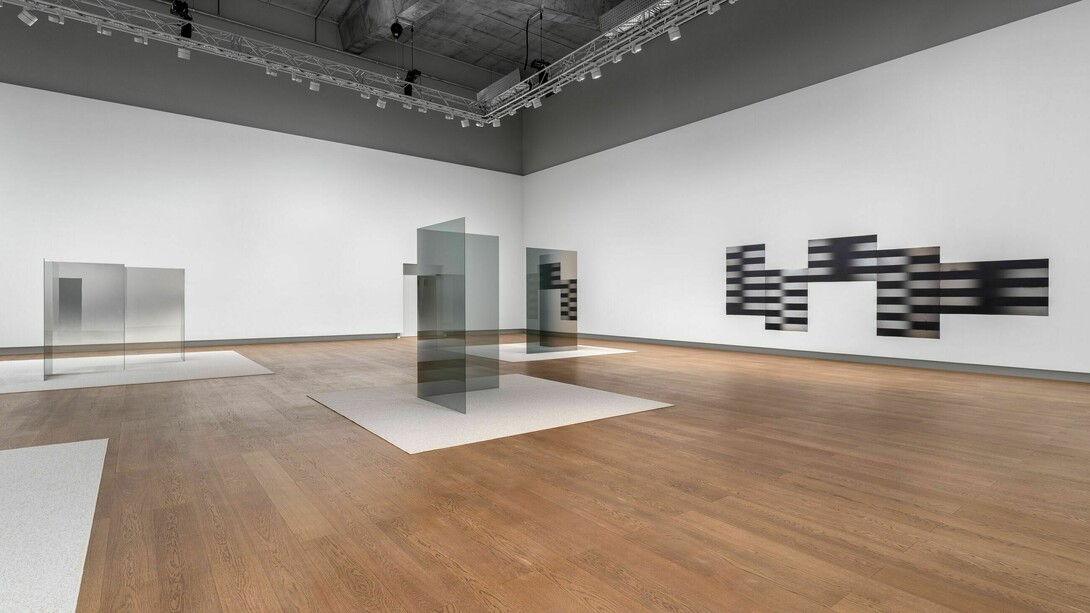 Larry Bell, Works from the 1970s, exhibition view. Courtesy of Hauser & Wirth Gallery