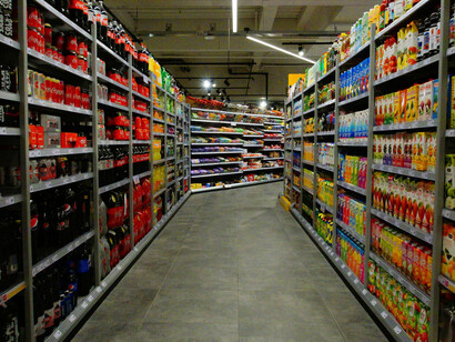 The impact of vibrant product packaging on retail shelves, where colorful displays create appealing and engaging market presentations