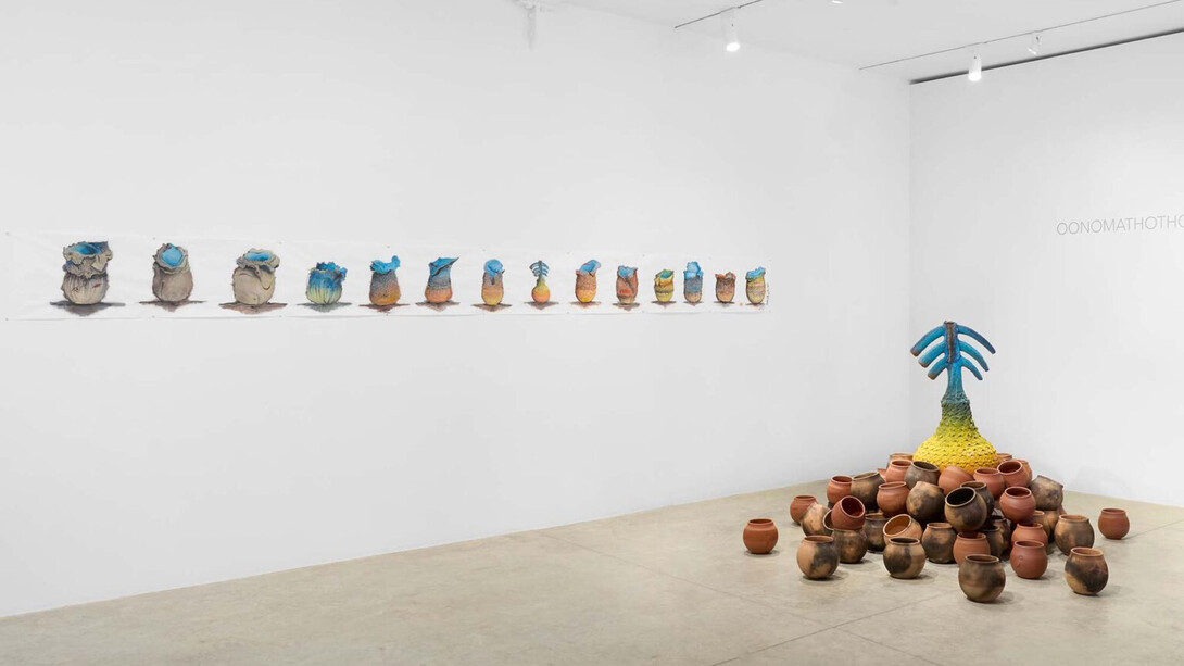 Andile Dyalvane, OoNomathotholo ancestral whispers, exhibition view. Courtesy of Friedman Benda Gallery