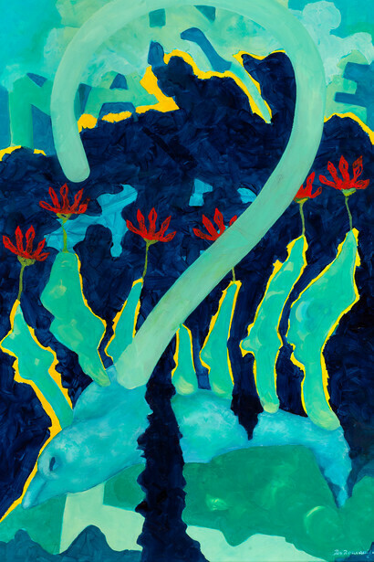 Agostino De Romanis - Mare 2, 2008 oil on paper - cm 76 x 56